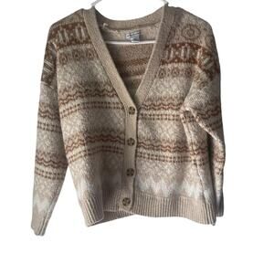 Cupcakes and Cashmere Women's Size Small Brown Academia Button Up Sweater